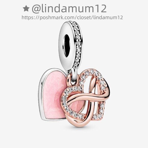 Pandora Sparkling Infinity Heart Dangle Charm - Picture 2 of 7
